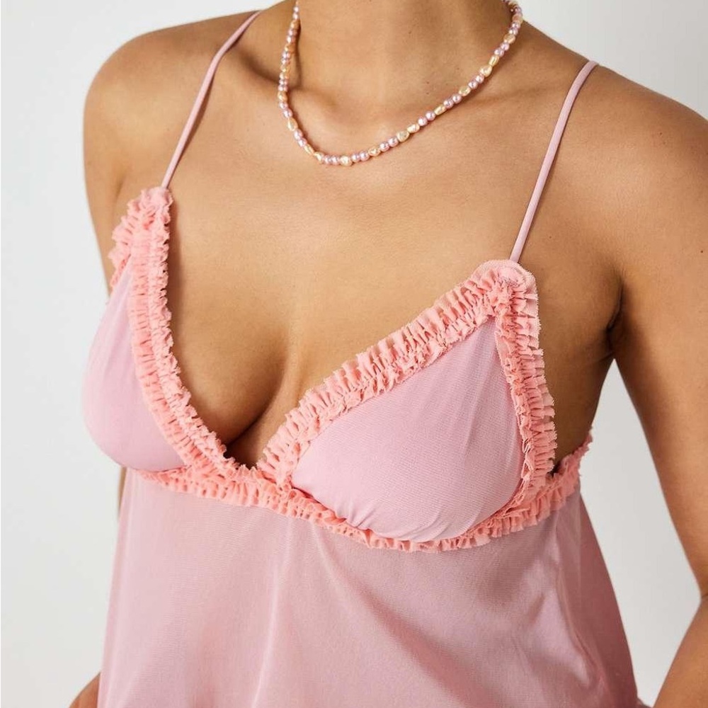 Pink Ruffled Women's Top Out From Under